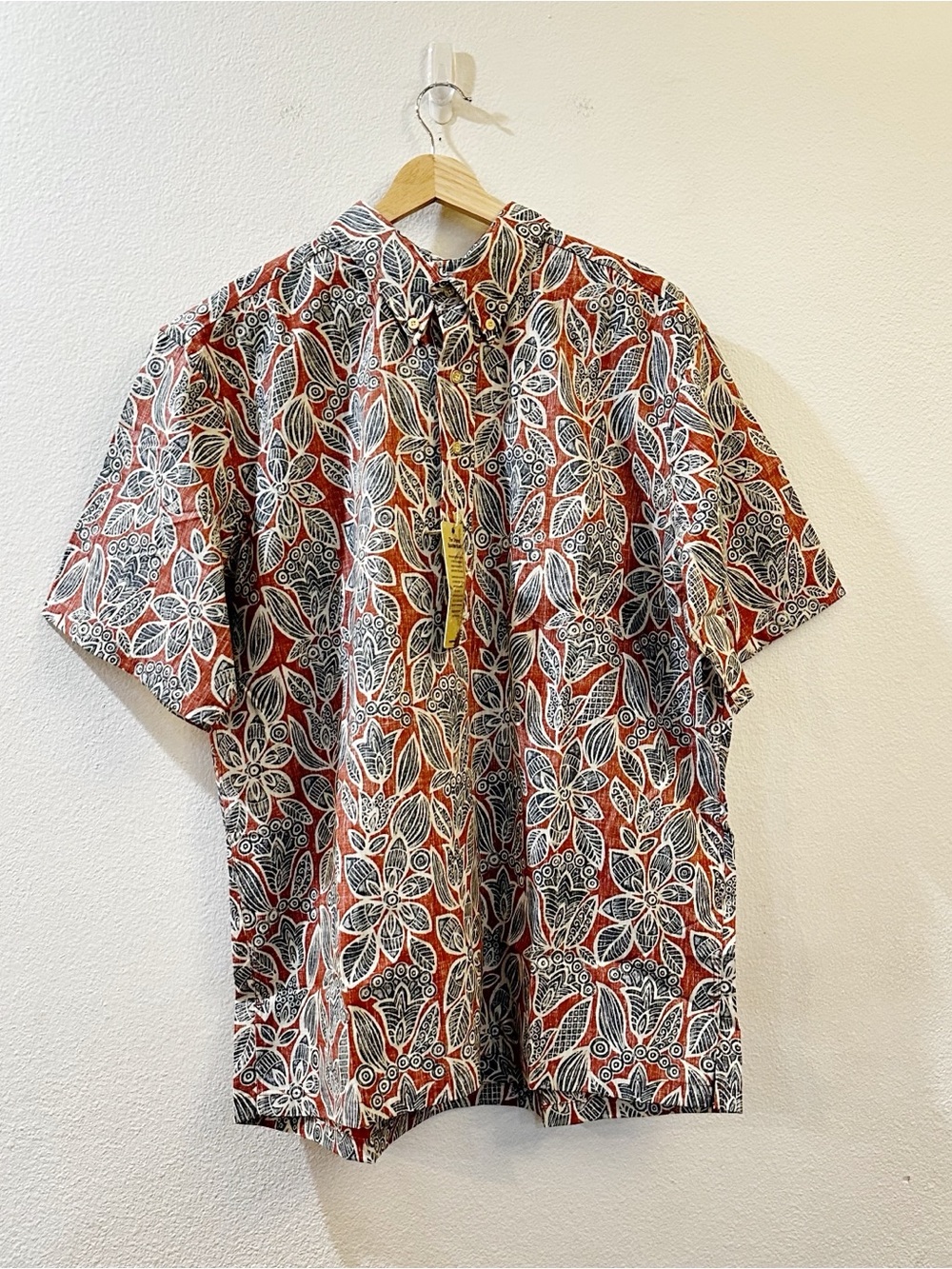 Reyn Spooner Floral Batik  Hawaiian Short Sleeve Pullover Shirt Size XL NWT